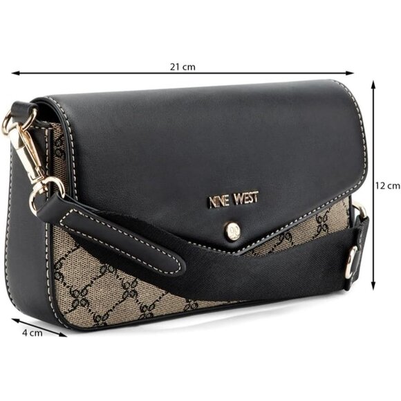 Peaches Flap Crossbody Bag Cotton Blend Lining Card Case Adjustable Strap - Picture 5 of 6